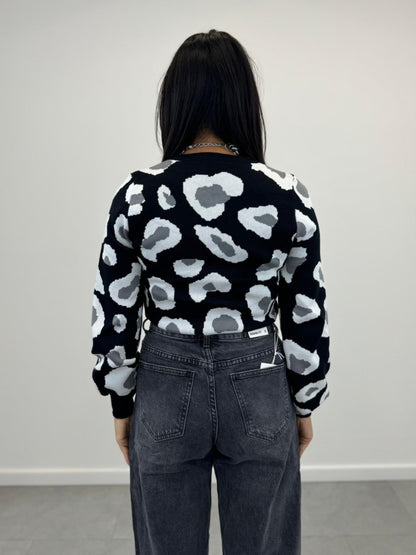 Maglia Girocollo Maculata Nera art2279