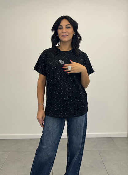 T-shirt con Strass art.4228