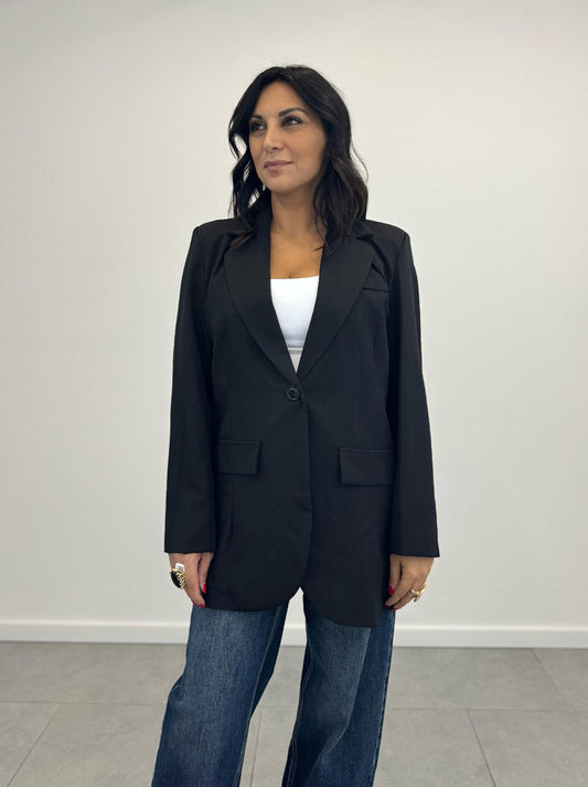 Blazer Oversize Mono Bottone NERO art.11035