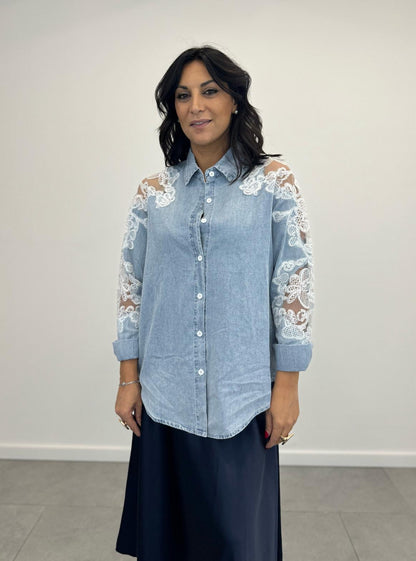 Camicia in Jeans con Pizzo ART.0047