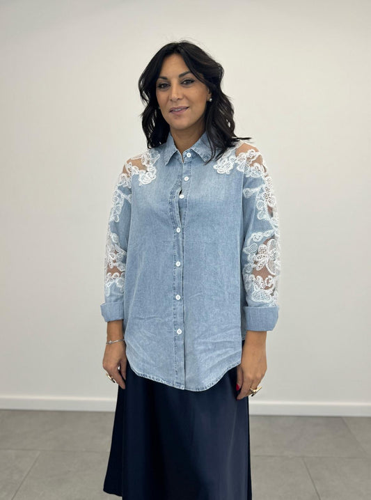 Camicia in Jeans con Pizzo ART.0047