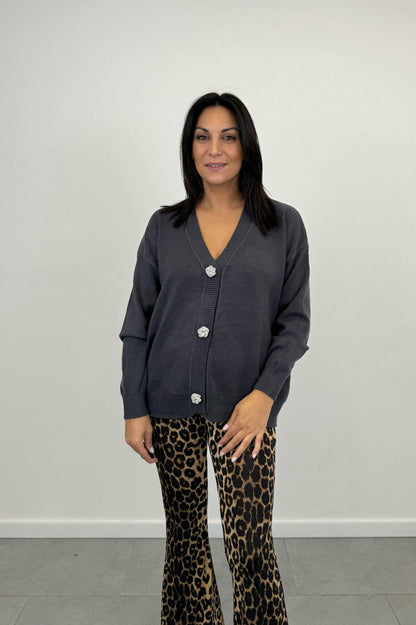 Cardigan con bottone 'Nodo' art.3031