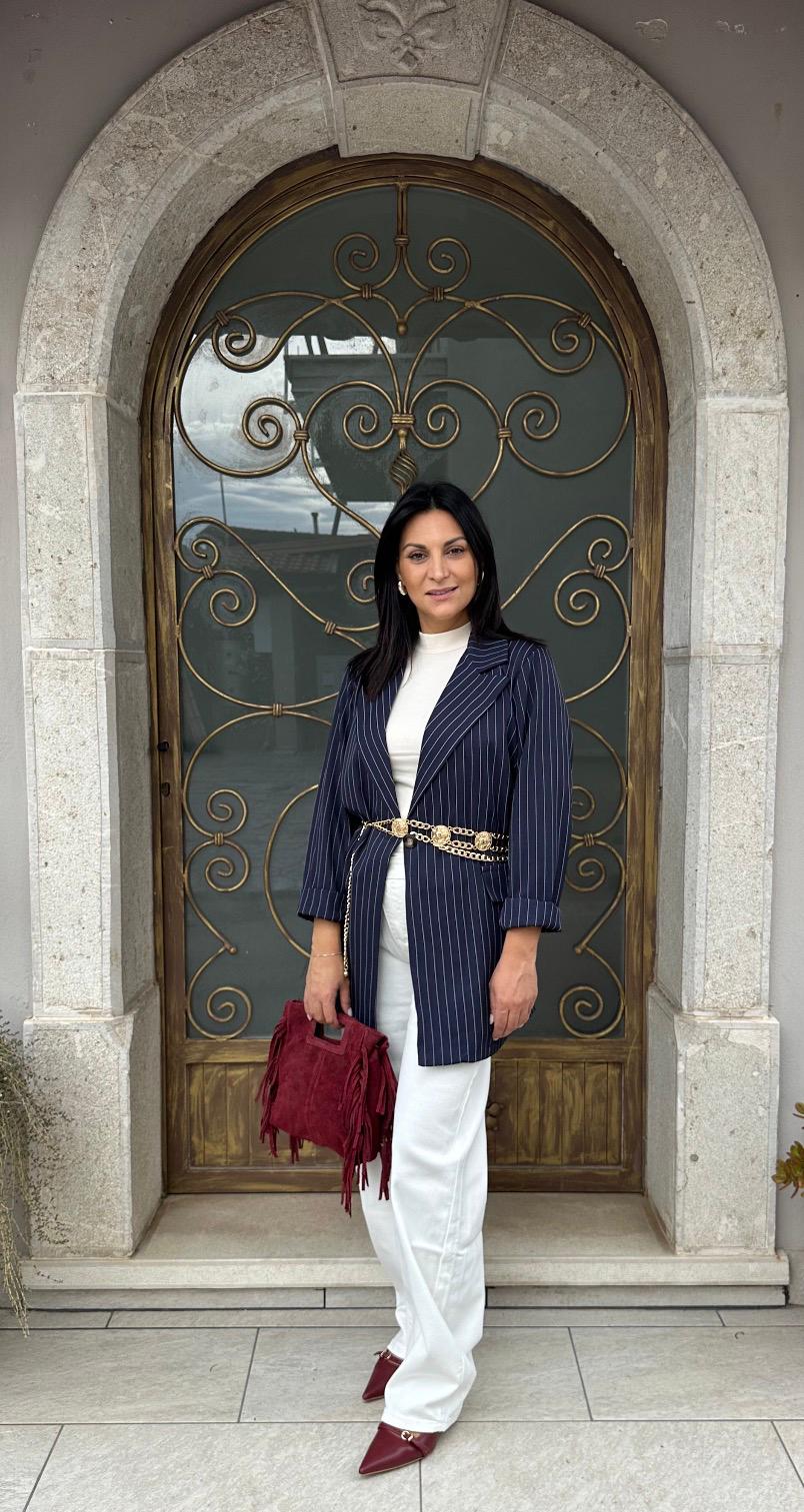 Blazer Gessato Blu Navy art.91759