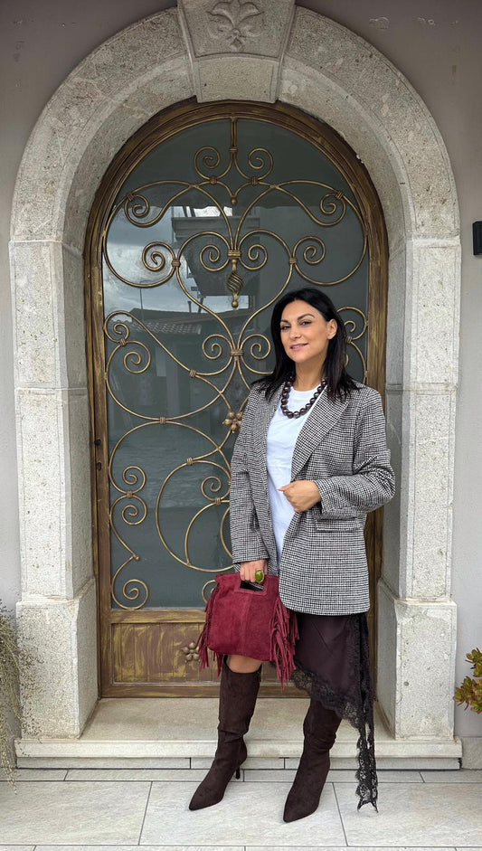 Stivale tacco basso Cacao