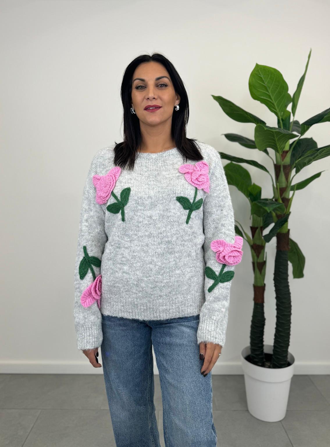 Maglione con Rose 3D