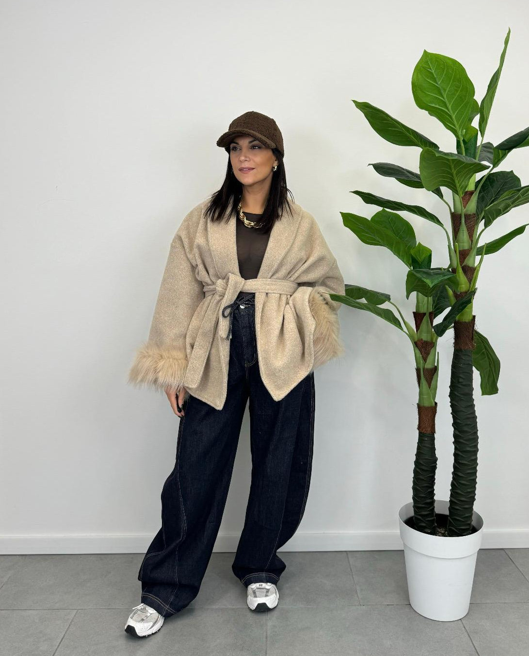 Cappotto Greta con Ecopelliccia art. 86369