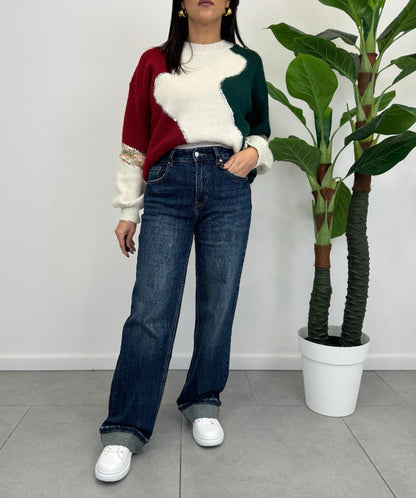 Jeans MissBonBon con Risvolto art. 5066