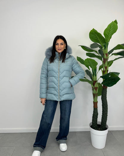 Piumino FLY con Cappuccio Eco Pelliccia art. 2975