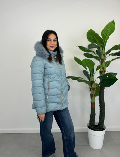 Piumino FLY con Cappuccio Eco Pelliccia art. 2975