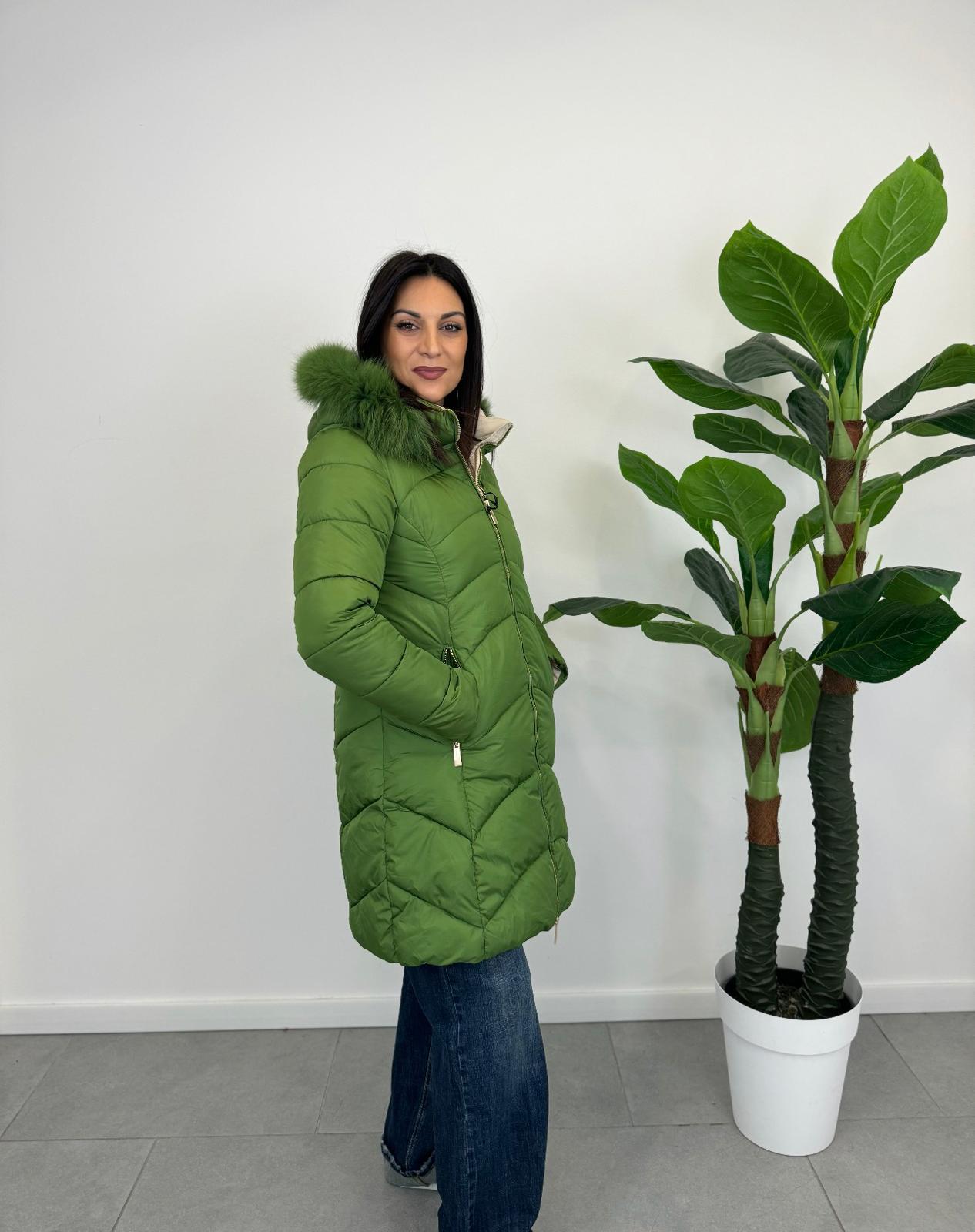 Piumino FLY con Cappuccio Eco Pelliccia art. 2555