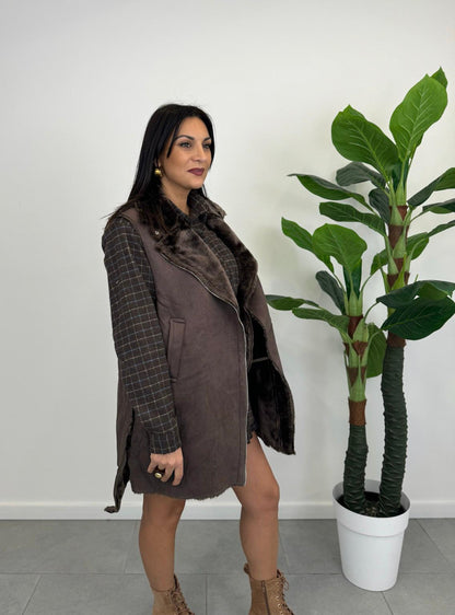 Gilet BluDeise in camoscio art. 81370