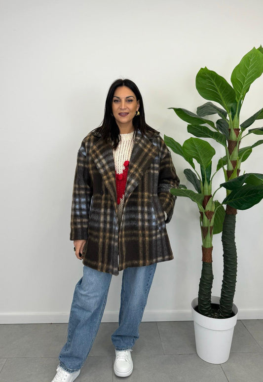 Cappotto a quadri art. 25788