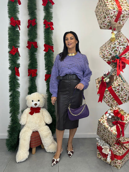 Gonna Ecopelle con spacco art. 6206