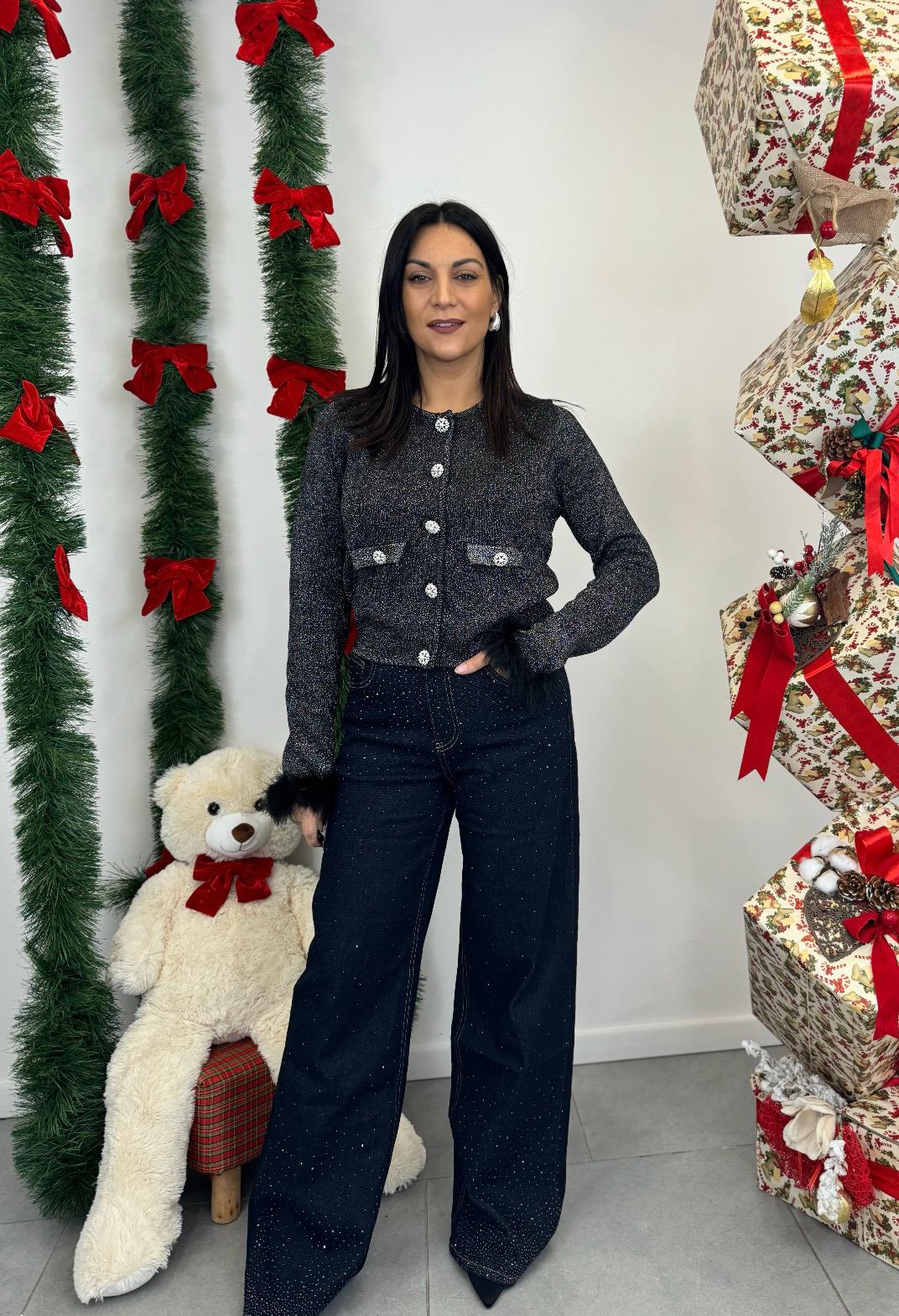 Cardigan con piume art. 15655