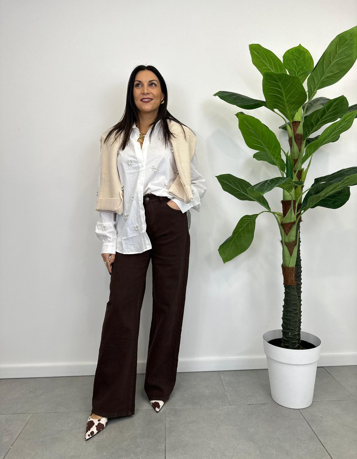 Jeans Palazzo Marrone Miss Two art. 430