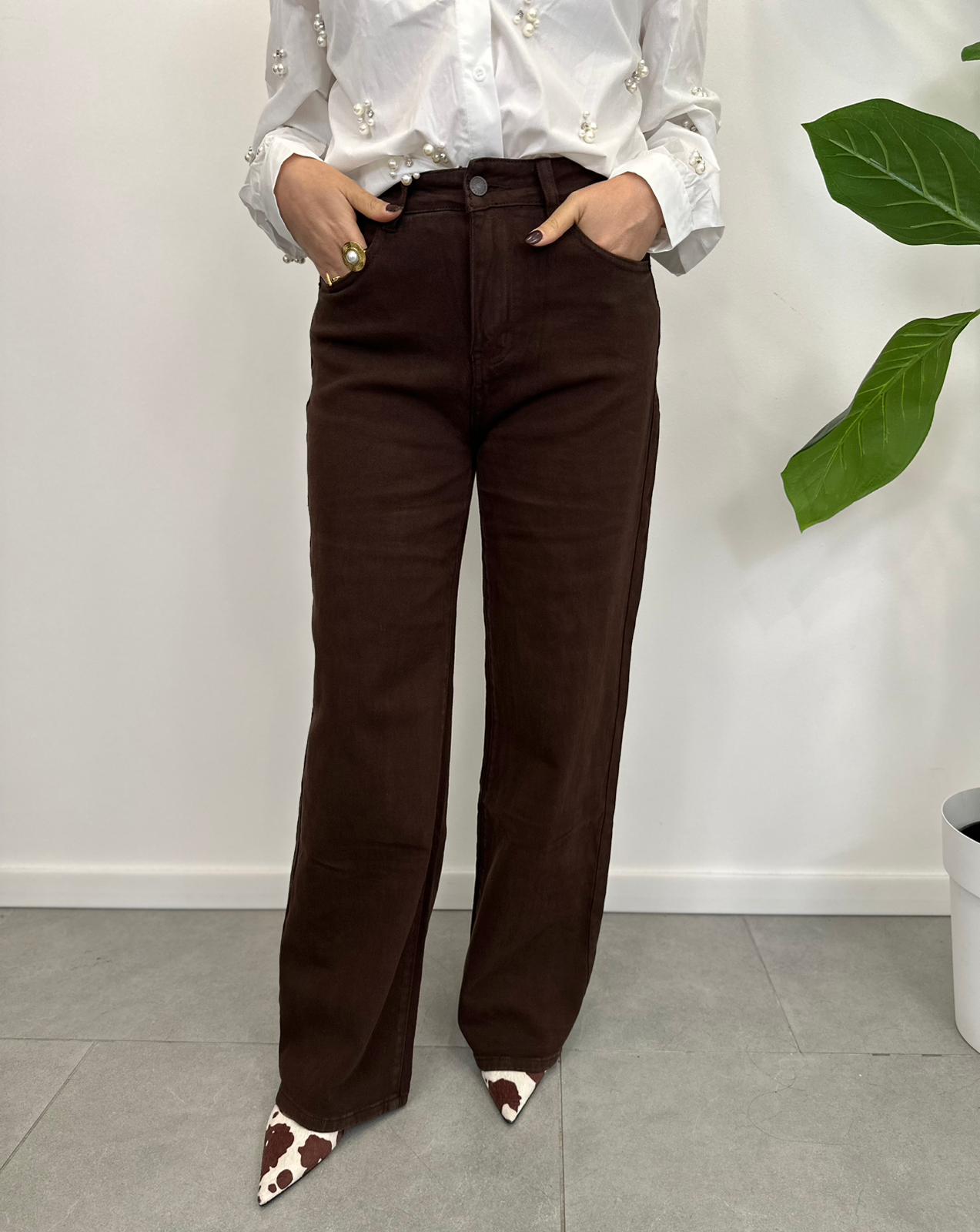 Jeans Palazzo Marrone Miss Two art. 430