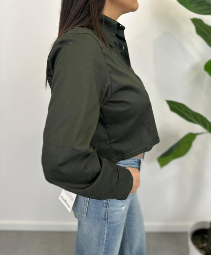 Camicia Crop Military
