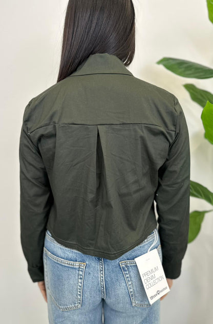 Camicia Crop Military