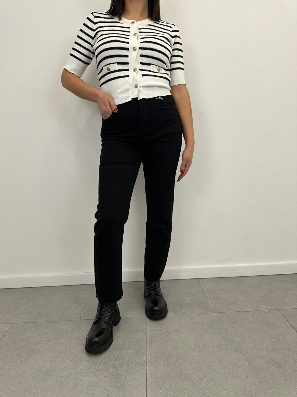 Jeans Vs Miss taglio vivo NERO art. 9303