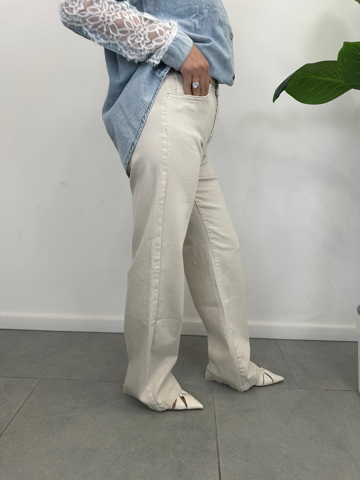 Jeans Palazzo Beige art. 1541