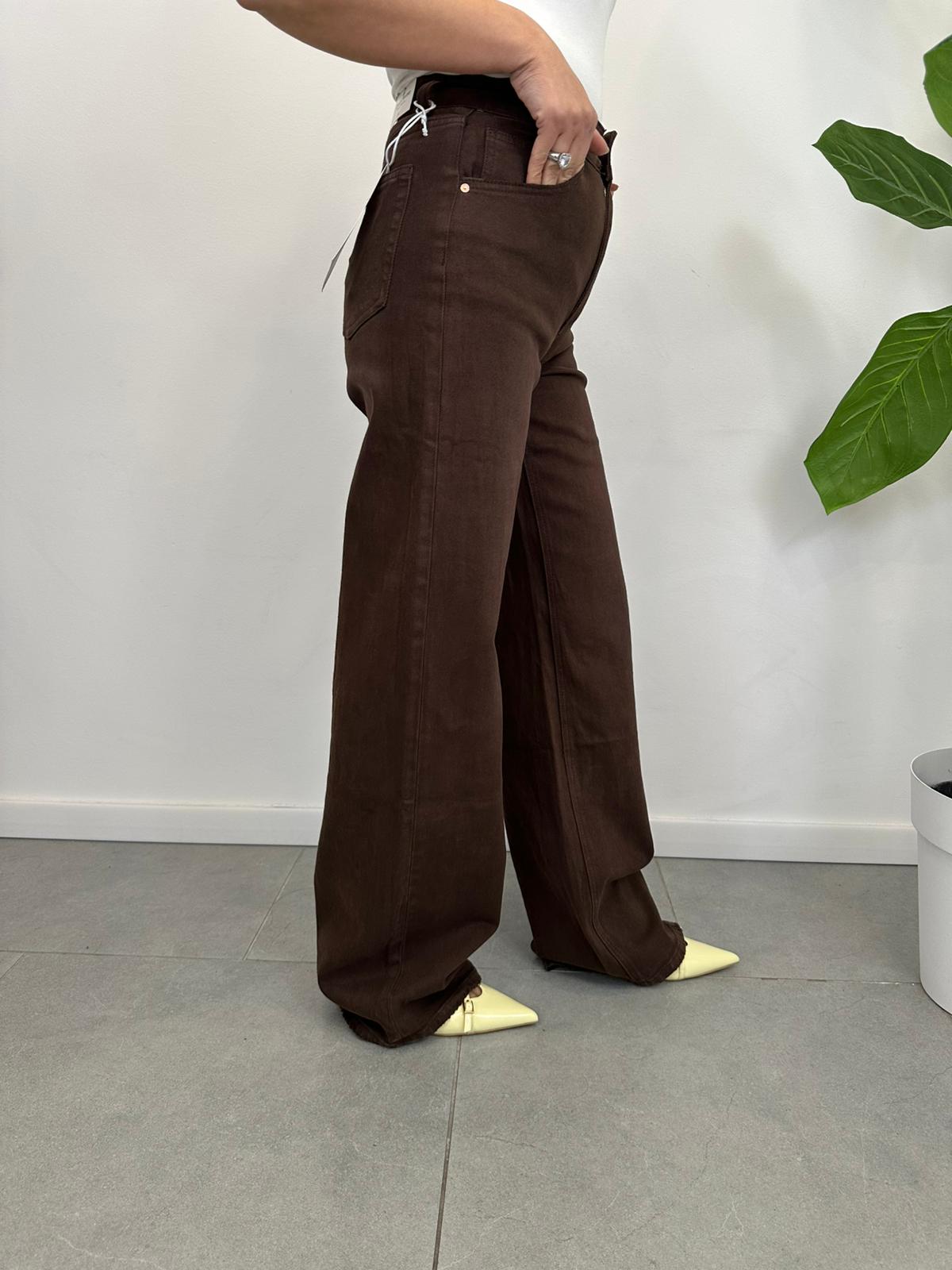 Jeans Palazzo Marrone art. 3962
