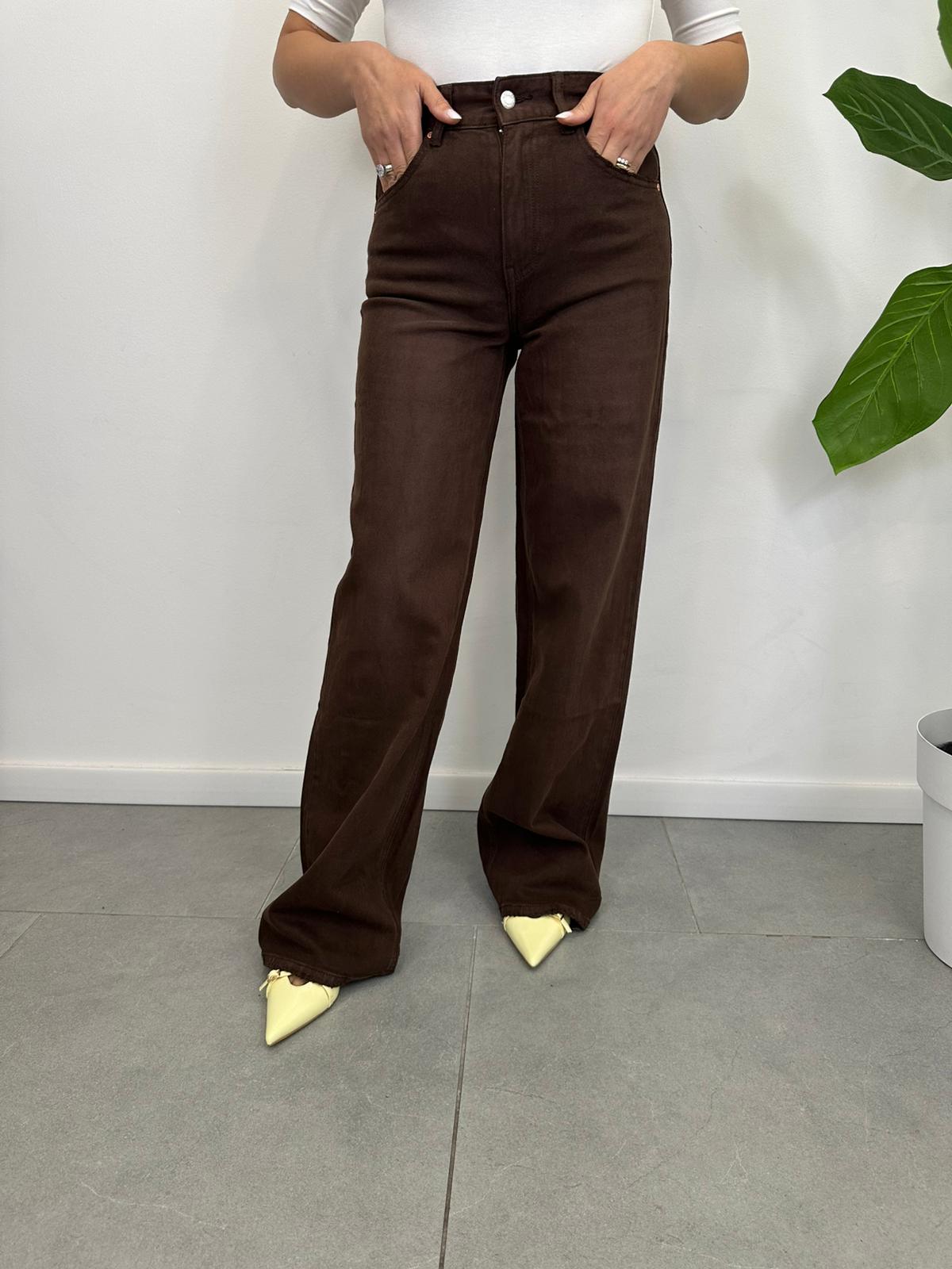 Jeans Palazzo Marrone art. 3962
