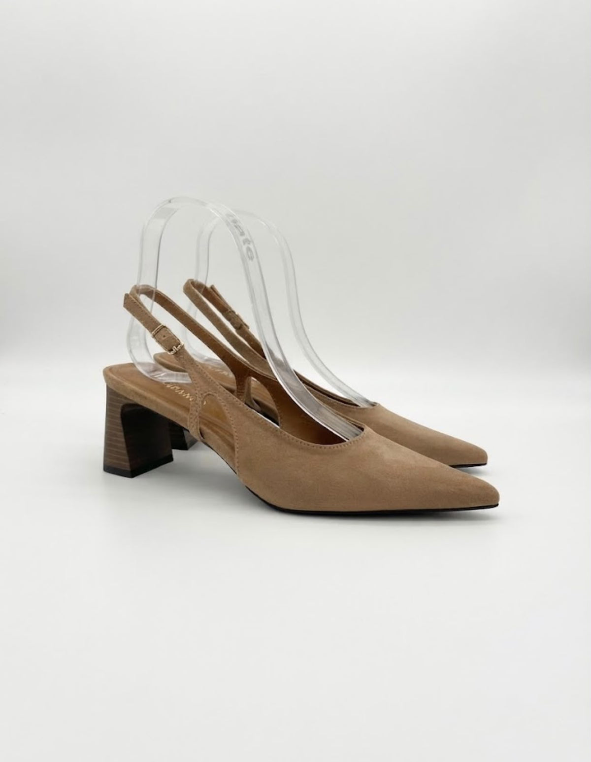 Slingback scamosciata tacco doppio