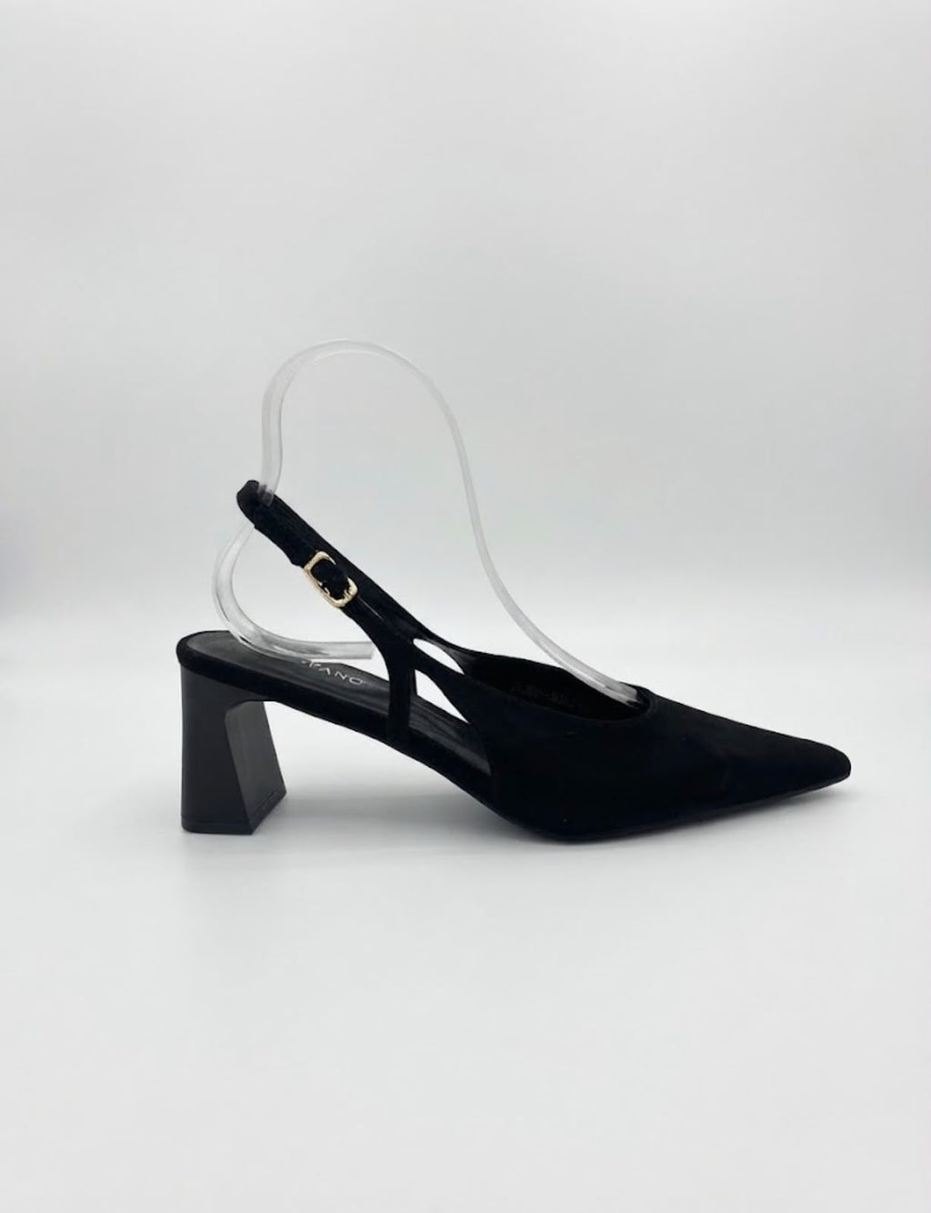 Slingback scamosciata tacco doppio