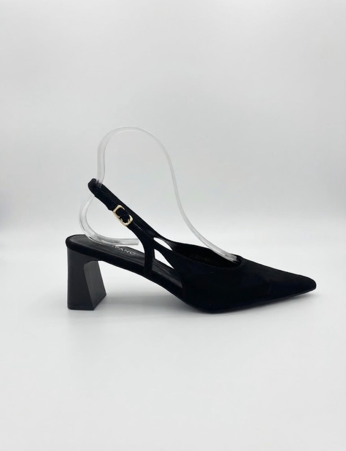 Slingback scamosciata tacco doppio