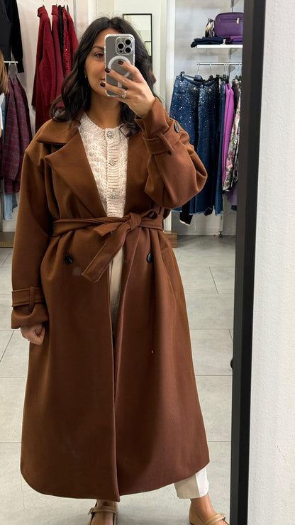 Cappotto Lungo con Cintura M11868