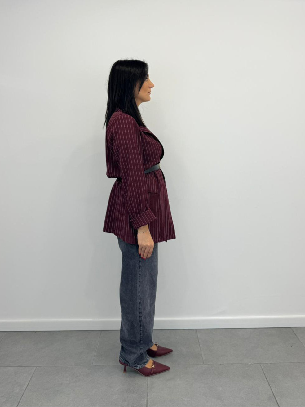Blazer Gessato Bordeaux art91759