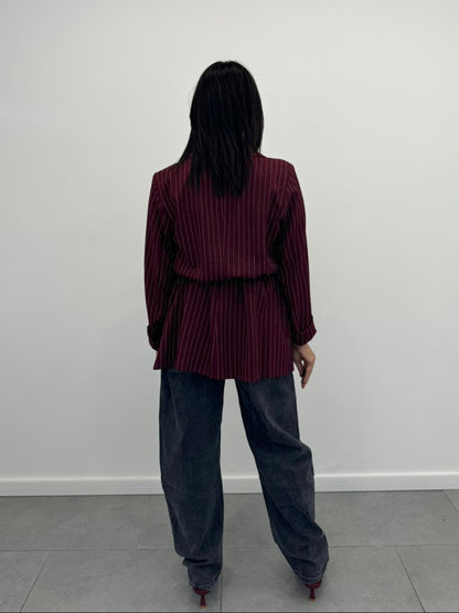 Blazer Gessato Bordeaux art91759