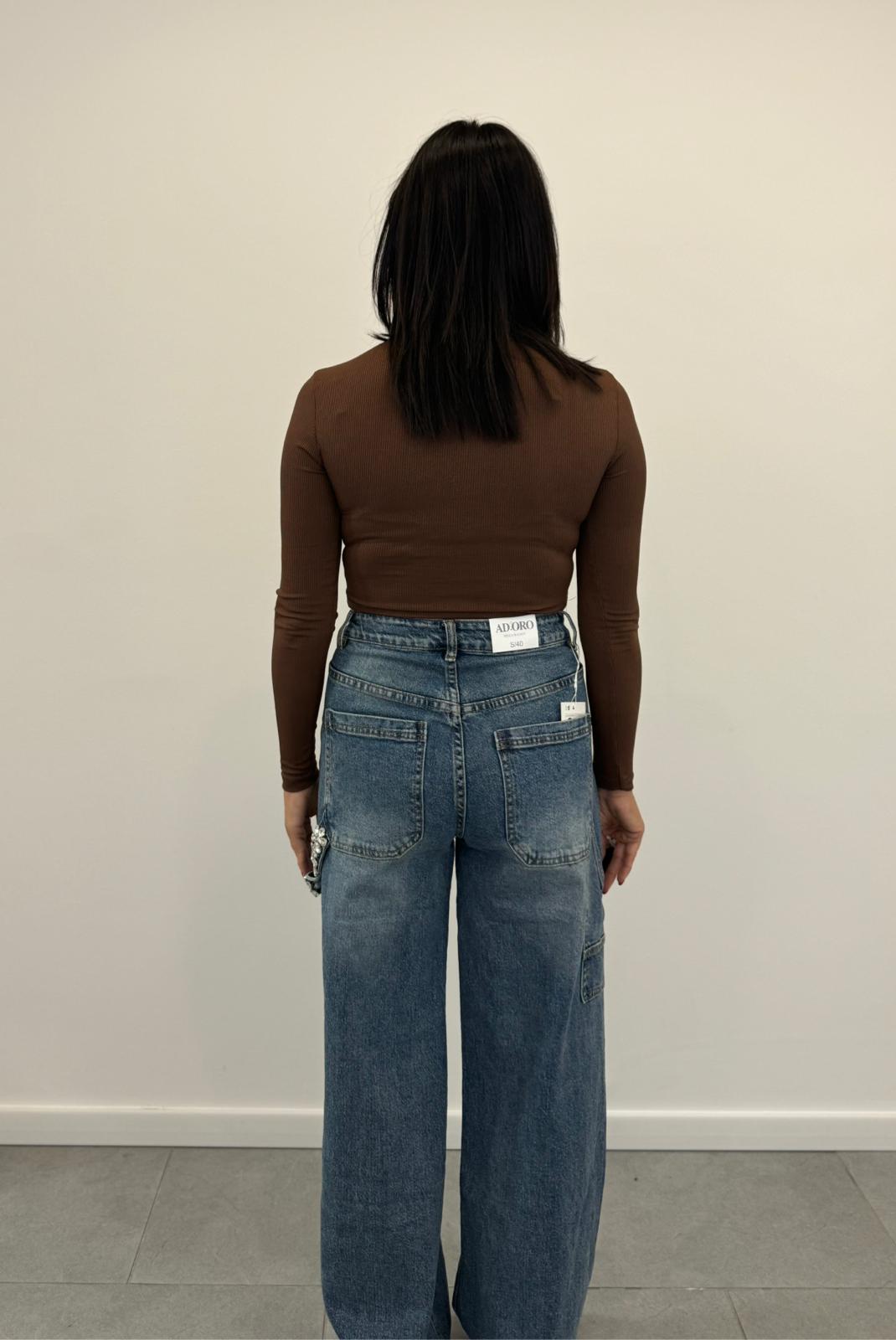 Jeans Baggy con applicazioni art.5022