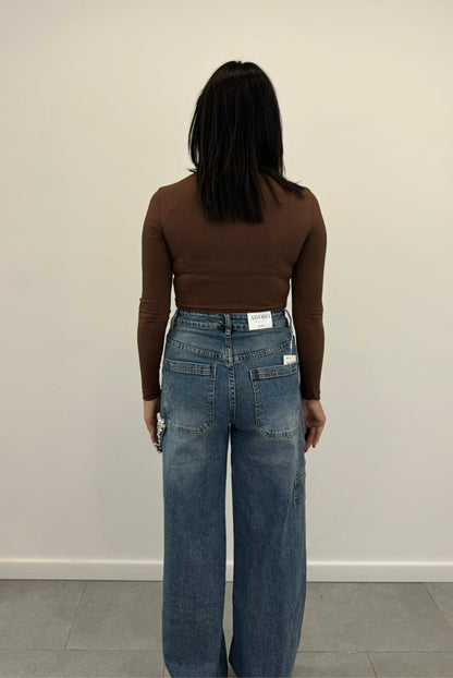 Jeans Baggy con applicazioni art.5022