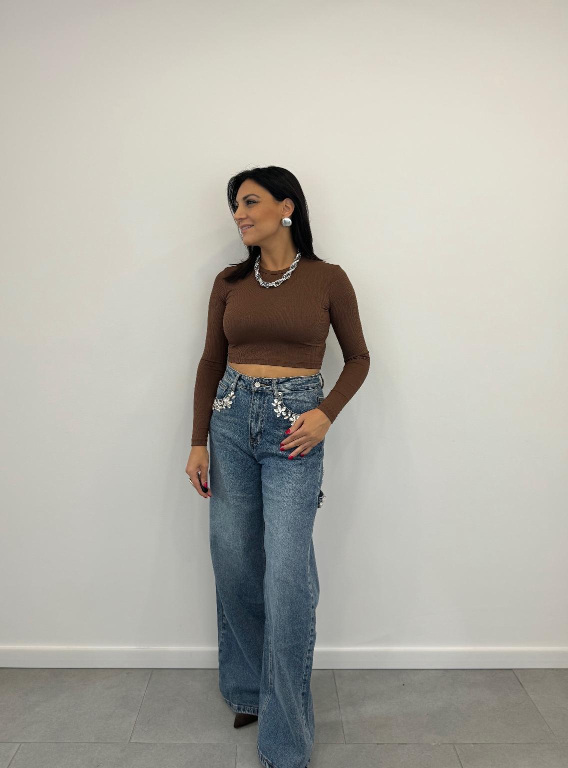 Jeans Baggy con applicazioni art.5022