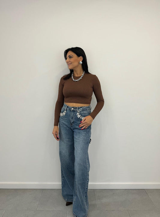Jeans Baggy con applicazioni art.5022