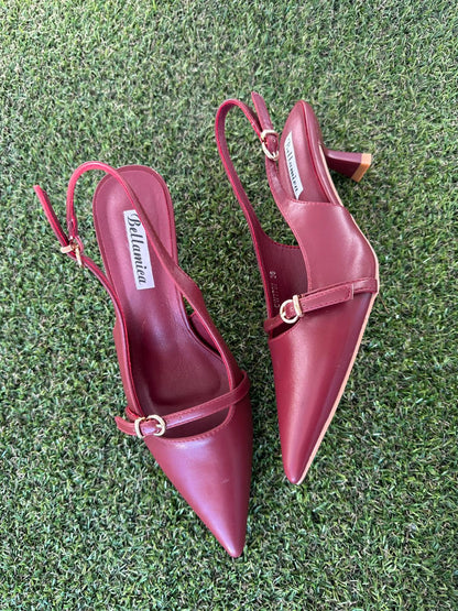 Slingback fibbia Bordeaux