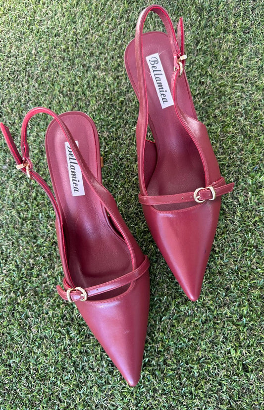 Slingback fibbia Bordeaux