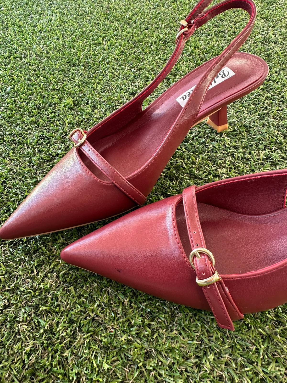 Slingback fibbia Bordeaux