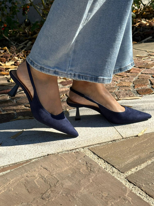 Decolleté Blu Scamosciata