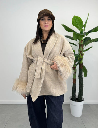 Cappotto Greta con Ecopelliccia art. 86369