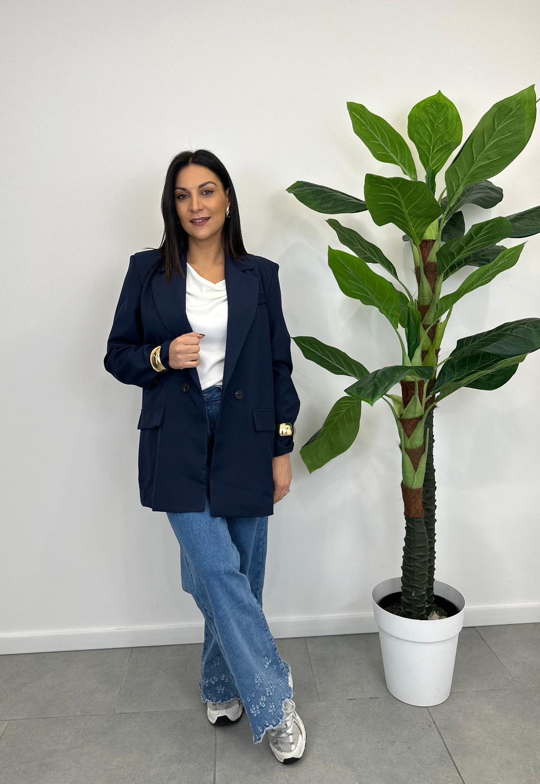 Jeans Palazzo con Ricami art. 6767-1