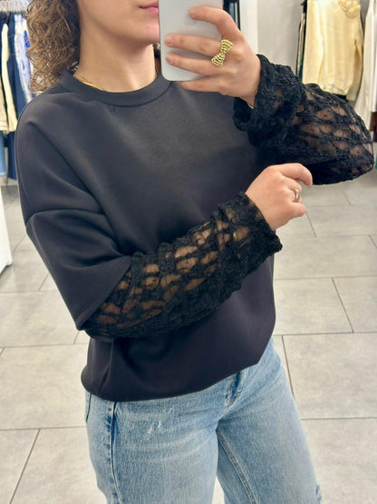 Maglia Megan con manica in pizzo art. 10660