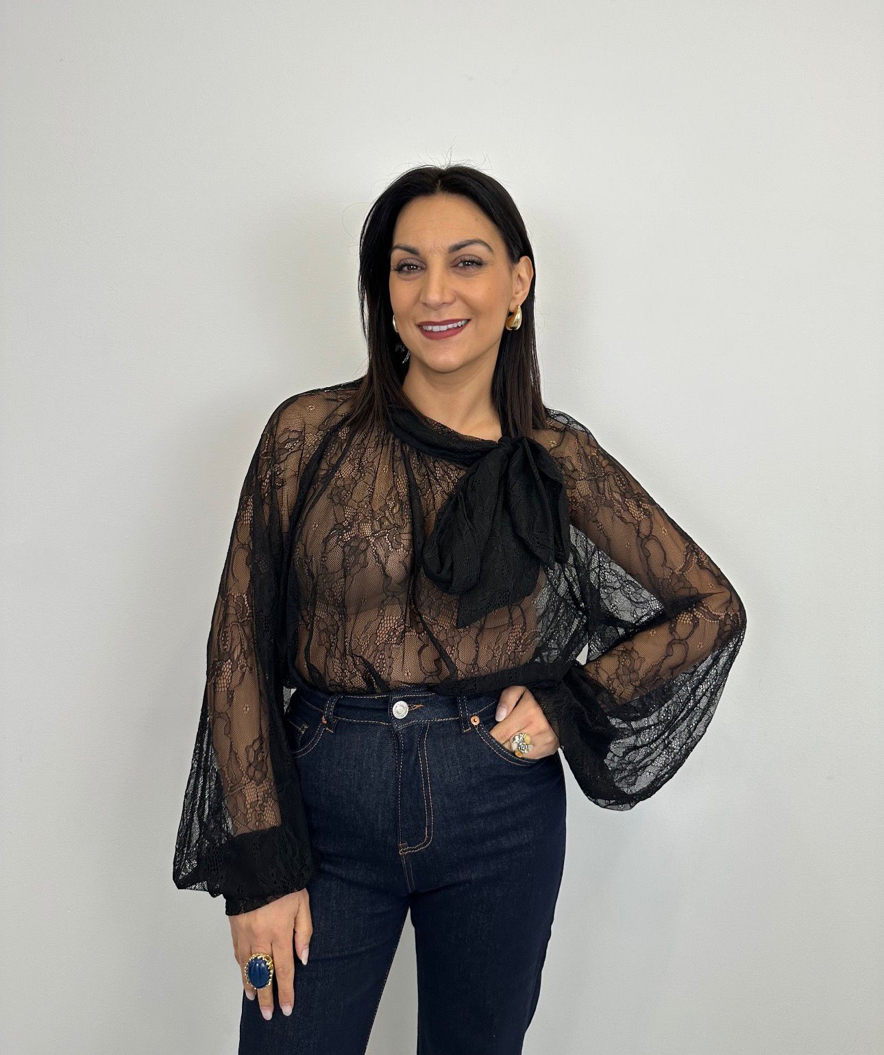 Camicia Giselle in pizzo art. 4220