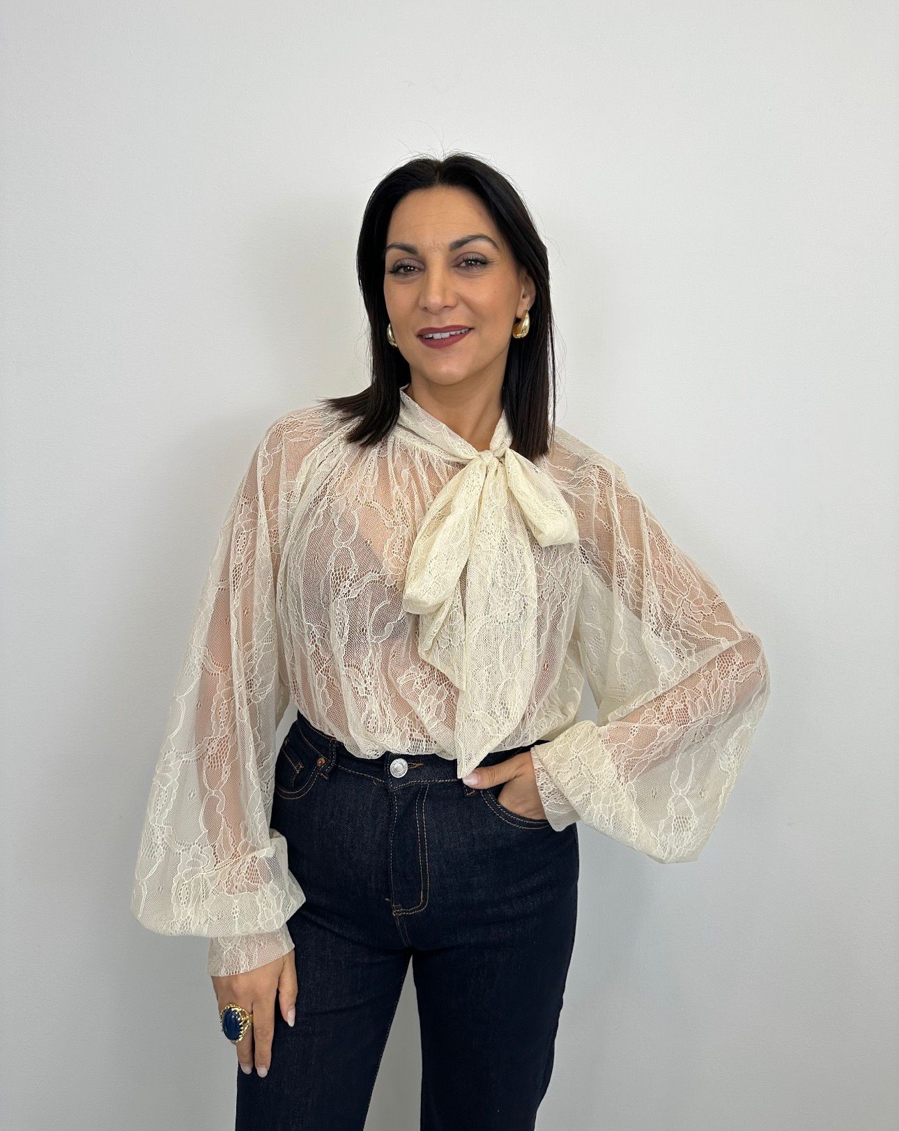 Camicia Giselle in pizzo art. 4220