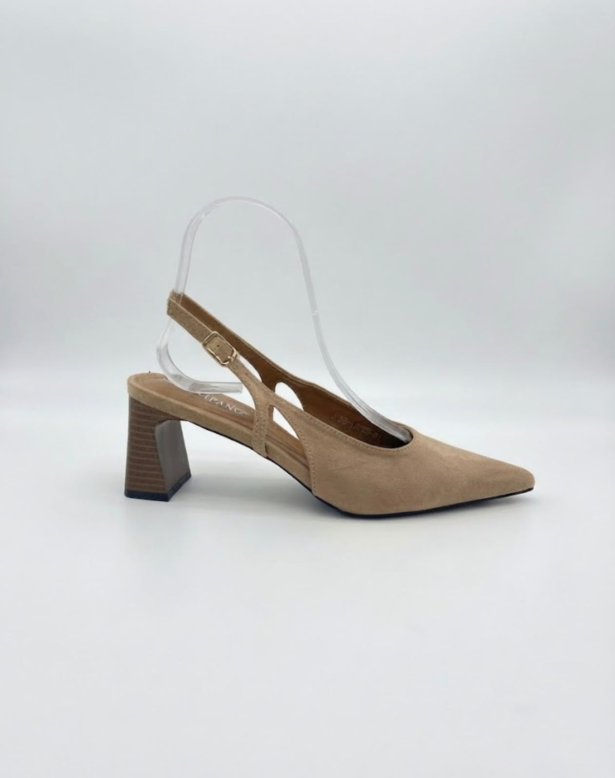 Slingback scamosciata tacco doppio