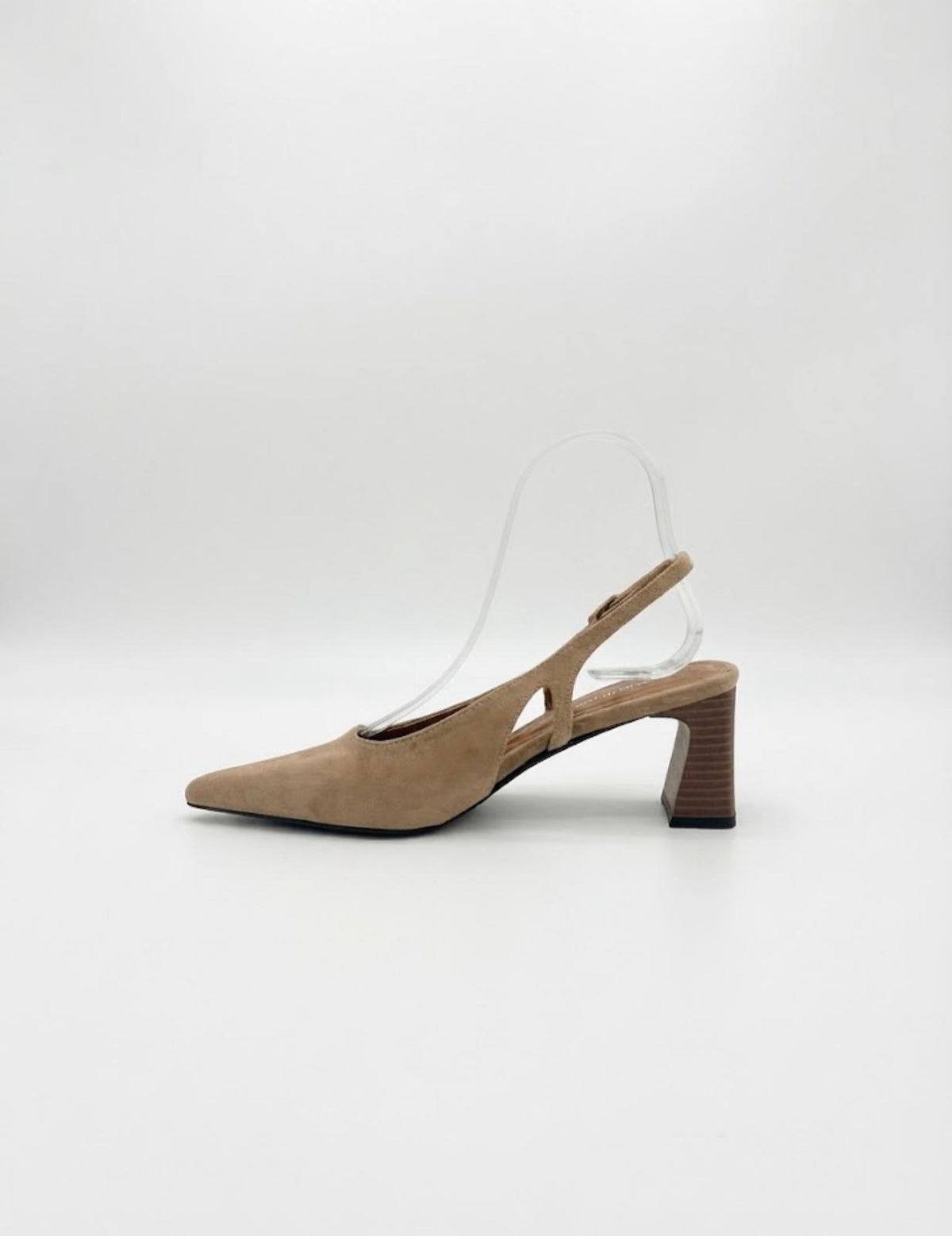 Slingback scamosciata tacco doppio