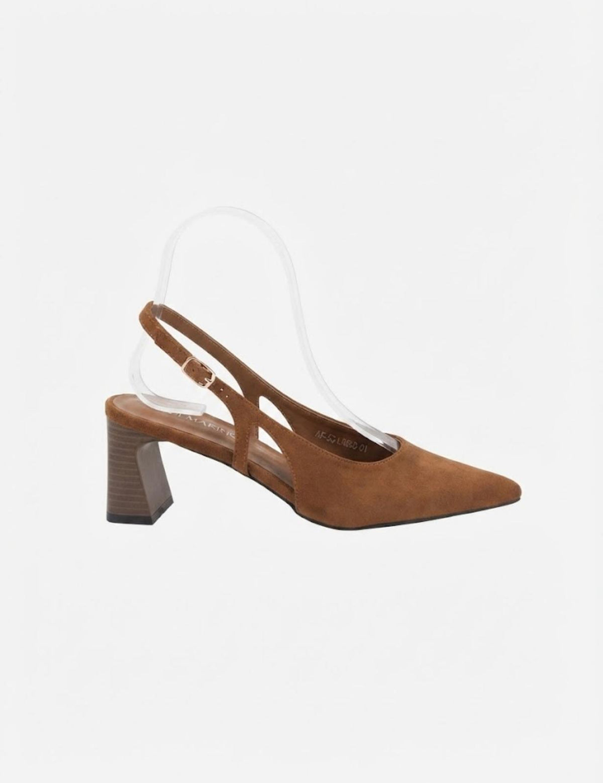 Slingback scamosciata tacco doppio