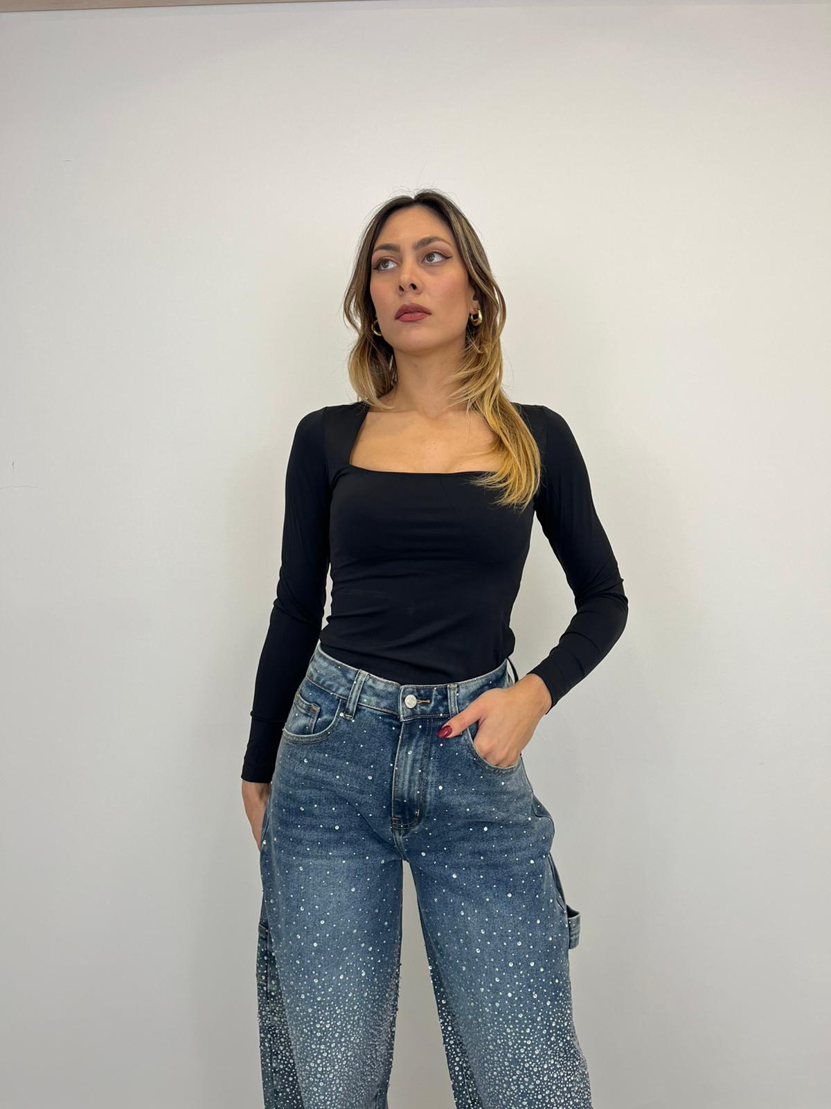 Maglia scollo quadrato in Lycra art.30053