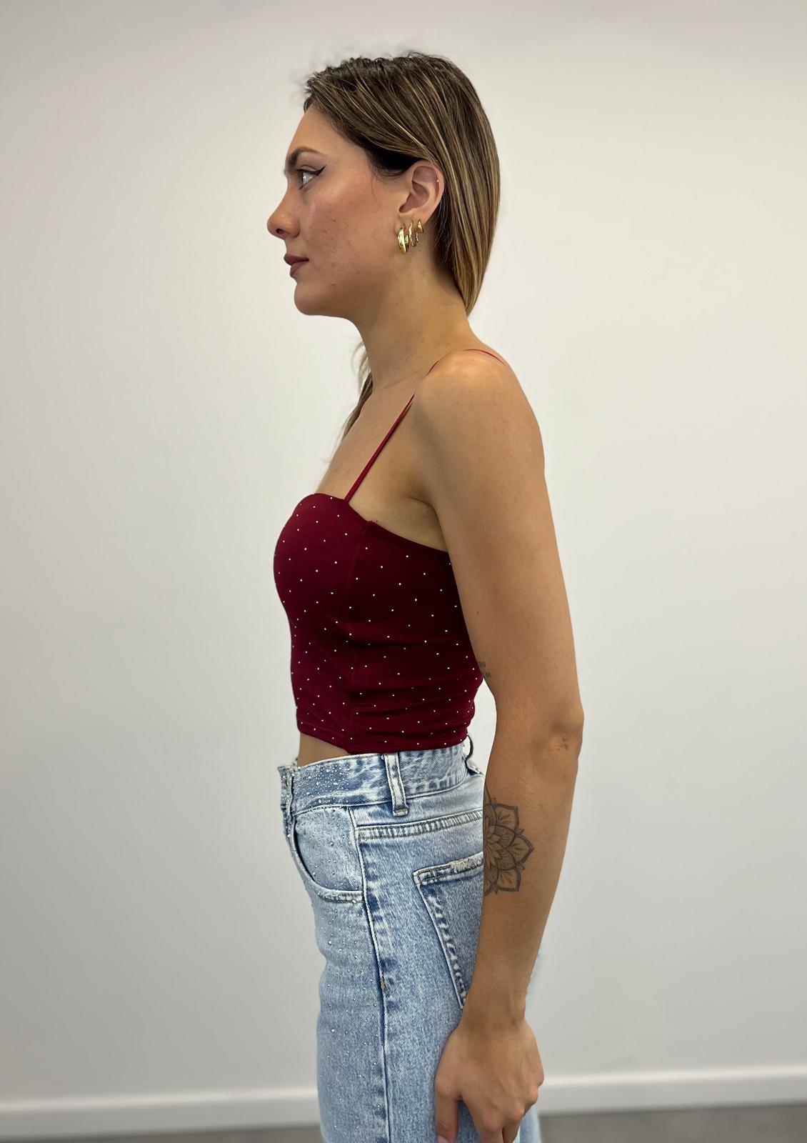 Top con Strass e coppe art.25206